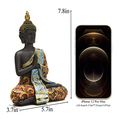 BRASSTAR Resin Thai Buddha Statue Feng Shui Buddha Sculpture Home Art Decor Luck Wealth Gift Collection TQGJPT420 - size: Medium