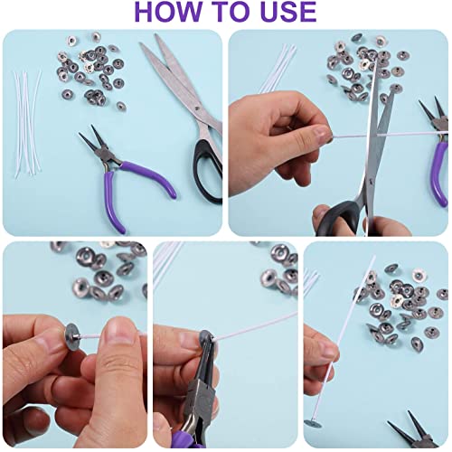 200pcs/12.5mm Candle Wick Base, Wick Tabs Metal, Sustainer Tabs for Candle Making DIY - size: 200PCS/12.5mm
