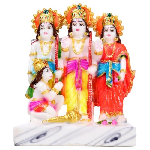 Ram Darbar murti for Home, sita ram laxman Hanuman, Statue of Lord rama, ram darbar Idol, ram darbar ki murti,ram darbar Statue, ram darbar Statue for Home (Resin, 8 Inch, Multicolour)