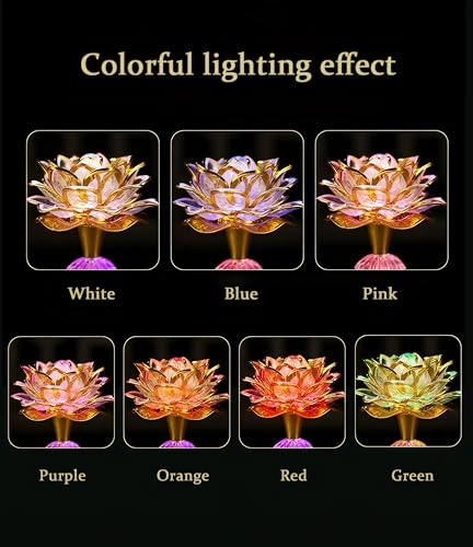 Colorful LED Lotus Buddhist Lamp, Built 13 Buddhist Songs - Gold - color: Golden