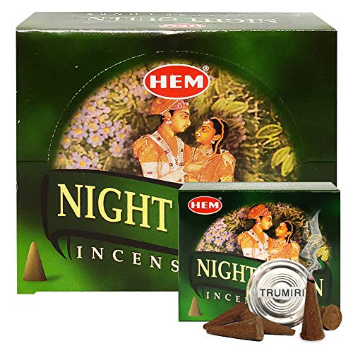 TRUMIRI Night Queen Incense Cone Bundle with Holder - 120 Cones (12 Packets of 10) - color: Night Queen