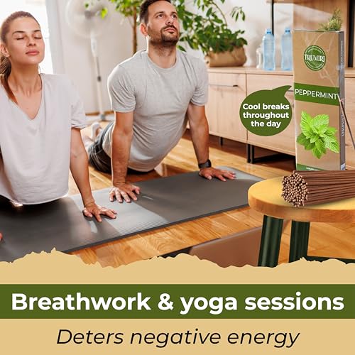 Peppermint Incense Sticks - Pack of 100 Inscents-Sticks - Inciensos Aromaticos Made with Natural Essential Oil - Scented Insence Non Toxic Insense Incents - color: Peppermint