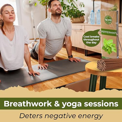 Peppermint Incense Sticks - Pack of 100 Inscents-Sticks - Inciensos Aromaticos Made with Natural Essential Oil - Scented Insence Non Toxic Insense Incents - color: Peppermint