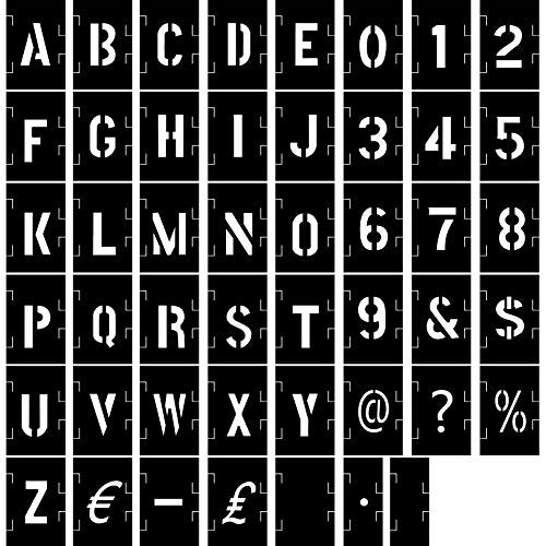 Zonon 153 Pcs 1 Inch Letter Stencils for Painting Number Symbol Stencil Set Reusable Plastic Alphabet Painting Templates Interlocking Kit for Wood Wall Fabric Door Craft DIY Art Projects - size: 1 Inch