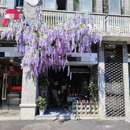 4pcs 47.2in Artificial Fake Wisteria Hanging Flower Garland Silk(purple) - color: Purple