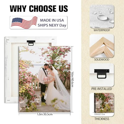 karani Custom Canvas Prints with Your Photos, Personalized Wall Art for Home Decor, Unique Personalized Gifts for Wedding, Birthday, Family & Friends, Ready to Hang Canvas Prints 12x16 - size: 12"L x 16"W