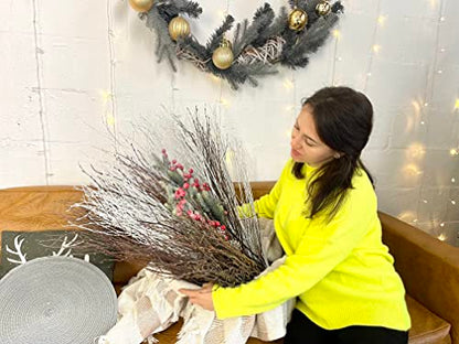 ECOVENIK - 50 psc. Birch Twigs – 100% Natural Decorative Branches for Vases, Centerpieces & DIY Crafts – Birch Sticks for Decorating (16-18 Inch) - size: 50 psc - brown