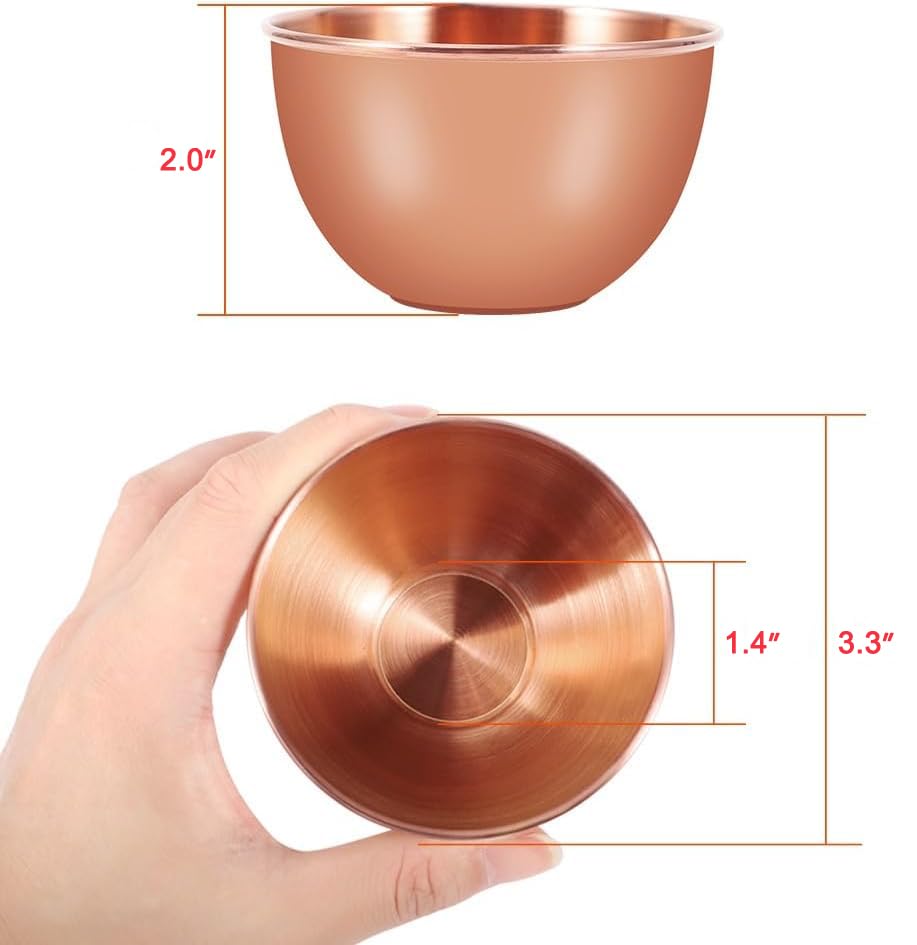 10 Pack 3.3inch Stainless Steel Sauce Dishes Mini Individual Saucers Bowl Round Seasoning Dishes Sushi Dipping Bowl Appetizer Plates, Rose Gold - color: Rose Gold x 10