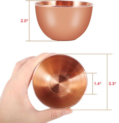 10 Pack 3.3inch Stainless Steel Sauce Dishes Mini Individual Saucers Bowl Round Seasoning Dishes Sushi Dipping Bowl Appetizer Plates, Rose Gold - color: Rose Gold x 10