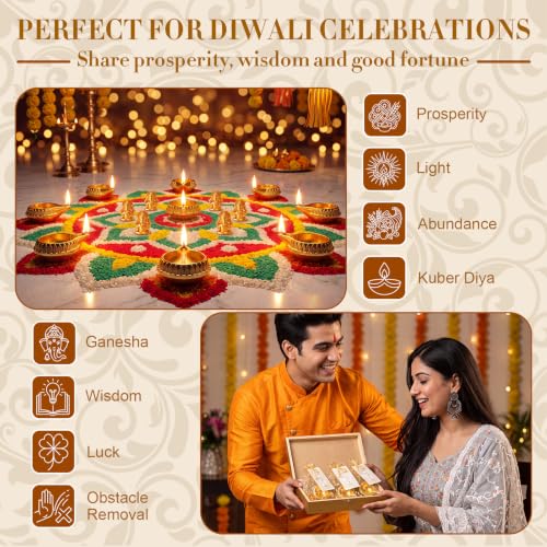 Conelist 20 Sets Indian Pooja Return Gift for Guest with Kuber Diya, Grain - style: Grain