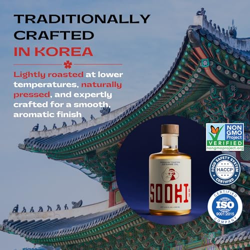 Sooki Premium Sesame Oil, 8.45 Fl Oz (250 ml), 1 Pack - size: 8.45 Fl Oz (Pack of 1)