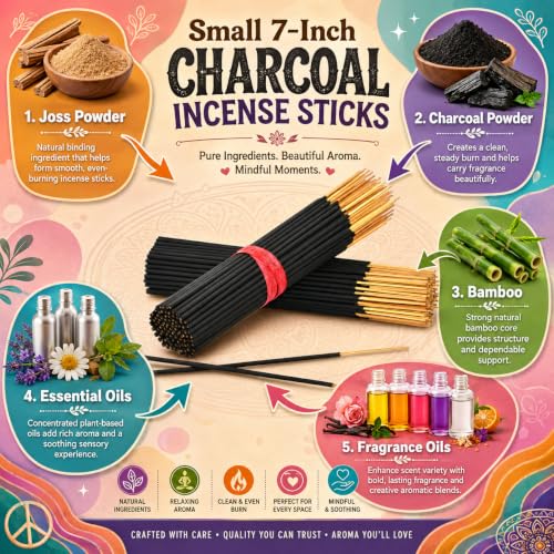 Strawberry Exotic Incense Sticks 7 Inch - Bulk 1 Bundle 85 to 100 Sticks - Natural 7" Long Lasting Aroma that Burns for 30 to 45 Minutes.