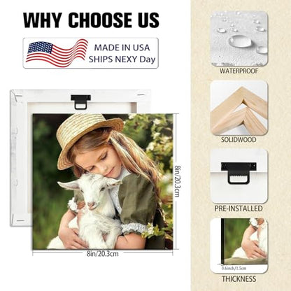 Custom Canvas Prints with Your Photos, Personalized Wall Art for Home Decor - size: 8"L x 8"W