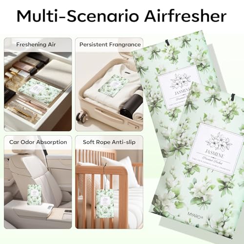 MYARO 20Pcs Jasmine Scented Sachets, Closet Deodorizer Car Air Freshener - color: Jasmine, size: 20 Packs
