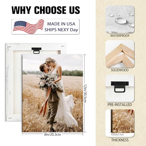 Custom Canvas Prints with Your Photos, Personalized Wall Art for Home Decor - size: 8"L x 12"W