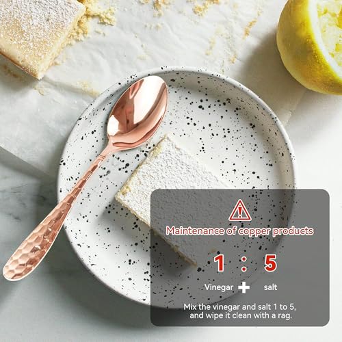 7" Pure Copper Spoon, 1 Count, Fashion Style, Flatware - Soup Spoons, 1 Piece, Copper Material