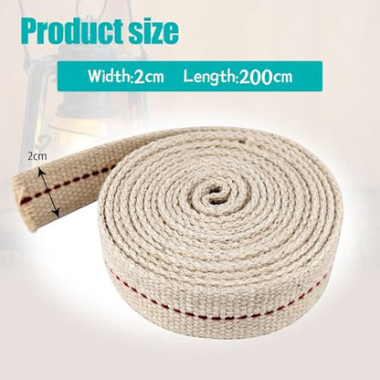 1 Roll Oil Lamp Wick - 6.5 Feet Roll, 3/4 Inch Flat Cotton Wick Replacement - Perfect for Oil Lamps, Lanterns, and Oil Burners (3/4 inch) - size: 3/4 inch