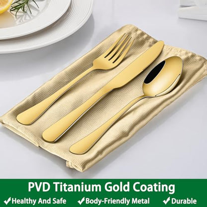 Gold Soup Spoons,8 PCs 7.3 Inch Dinner Spoons,Durable Mirror Polishing Stainless Steel Silveware Main Spoon,Dishwasher Safe Gold Table Spoon For Home Restaurant Hotel - size: 8-Piece(Gold)