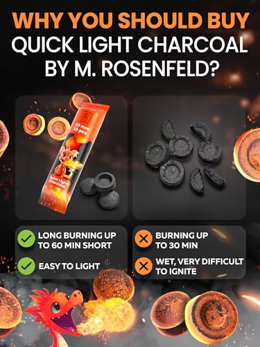 10 pcs Charcoal Tablets for Incense - Hookah Charcoal Hookah Coals for Hooka - Quick Light Charcoal Tablets - 33 mm Premium Quality Incense Charcoals Discs - 10 Charcoal for Incenses Burning - color: 10 Pcs Quick Light Coals