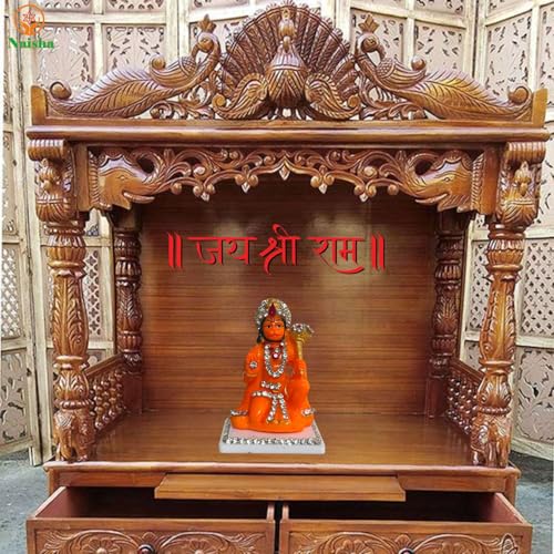 NAISHA Hanuman Ji Murti, 3.5 Inch Bajrangbali Idol with Gada Design
