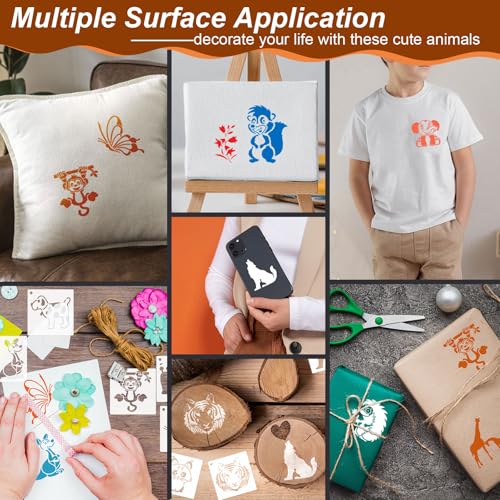 Animal Stencils for Painting, 64 Pcs 3 Inch for Cards Rocks Kids Crafts - color: Animal