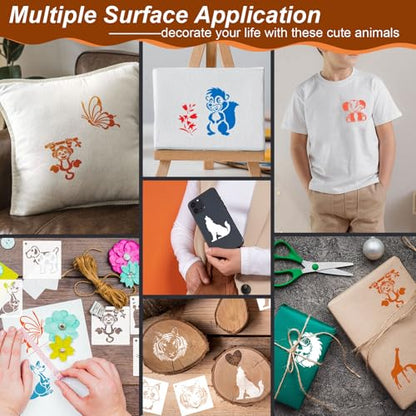 Animal Stencils for Painting, 64 Pcs 3 Inch for Cards Rocks Kids Crafts - color: Animal