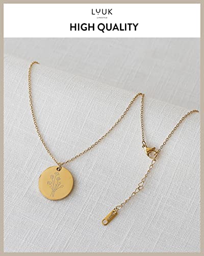 LUUK LIFESTYLE Dainty Stainless Steel Pendant Necklaces Silver Gold Rose - color: Gold, size: Flower
