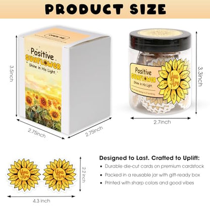 Positive Sunflower Jar, Sunflower Gifts For Women, Christian Gifts for Women, Christian Graduation Gift - style: Positive Sunflower Jar