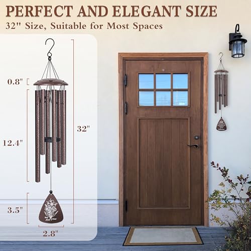 Aunt Gifts, 32" Bronze Wind Chimes, Birthday Gifts for Auntie from Niece - color: 3 - Aunt Gift
