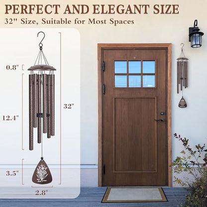 Aunt Gifts, 32" Bronze Wind Chimes, Birthday Gifts for Auntie from Niece - color: 3 - Aunt Gift