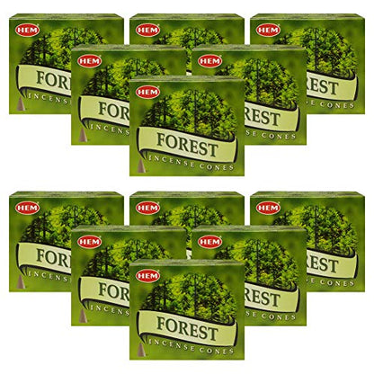 TRUMIRI Forest Incense Cones & Cone Incense Burner Bundle: 120pcs (12 Sets of 10pcs) - color: Forest