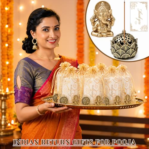 AceOrbit 30 Pack Diwali Party Favors Set, Lotus Incense Ganesha, Vintage - style: Vintage