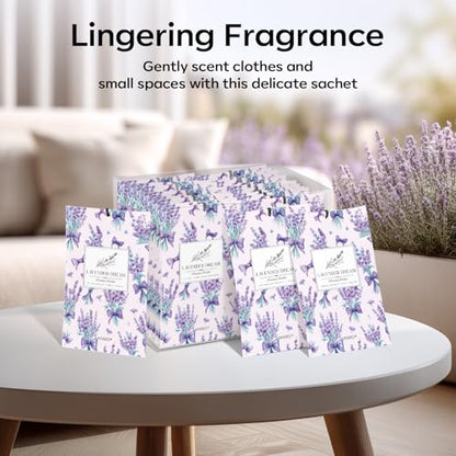 MYARO 20 Pack Lavender Scented Sachets, Closet Deodorizer Car Air Freshener - color: Lavender, size: 20 Packs