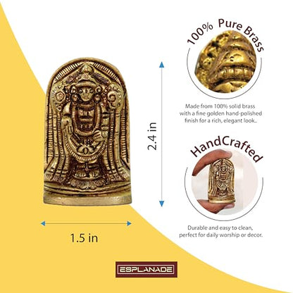 eSplanade Brass Lord Hanuman Idol Car Dashboard God Idol - 2.5" Inches Lord Balaji Murti for Desk Decor, Bajrangbali Statue, Hanuman Murti | Antique Decor Item | 100% Pure Brass, House Warming Gift - style: Bajrangbali