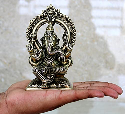 eSplanade Brass Ganesh Ganesha Ganpati Vinayak Showpiece | Murti Idol Statue Sculpture - 5.75" Inches