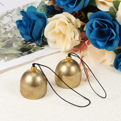 2 PCS Small Hanging Bell, Decoration Hanging Bells for Door Brass Small Hangings Wind Chimes Decorative Camping Tent Bells Chimes Fengshui Bell Wind Chime for Outside Good Luck Wealth and Safe