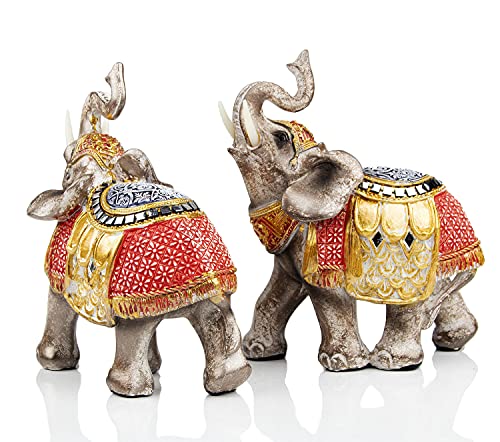 Wealth Lucky Elephant Figurine with Trunk Up Elephant Statue Collectible Figurines Perfect for Home Decor Gift
