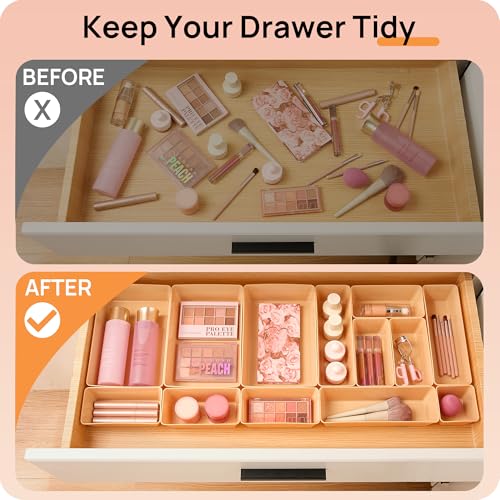 Vtopmart 25 Pack Plastic Drawer Organizers with Non-slip Rubber Pads - color: Orange