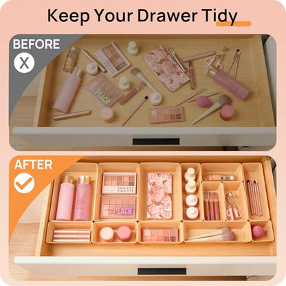 Vtopmart 25 Pack Plastic Drawer Organizers with Non-slip Rubber Pads - color: Orange