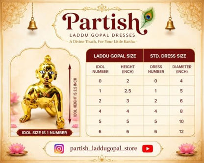 Laddu Gopal Heavy Poshak with Pagdi, Patka and Choli (R, Size 3) - size: Size 3