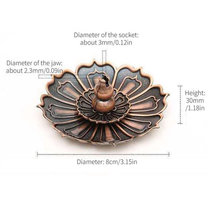 1 PC Incense Burner Lotus Shape Metal Burner Holder Incense Plate Stick Cone Incense Aromatherapy Craft (Green) - color: Green