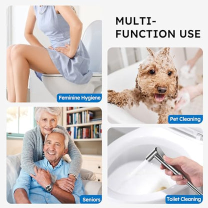 Arofa Built-in Hot and Cold Bidet Sprayer for Toilet, Hands-Free Control - color: Brushed Nickel, size: Built-in Hot & Cold Water Modes-Round