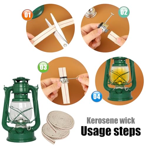 1 Roll/ 6.5 Feet Oil Lamp Wick, 3/8 Inch Flat Cotton Wick Replacement for Oil Lamps, Lanterns, Oil Burners (3/8", 1) - size: 3/8"