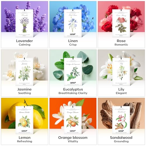 MYARO 12 Pack Eucalyptus Mint Scented Sachets, Closet Deodorizer Freshener - color: Eucalyptus Mint, size: 12 Packs