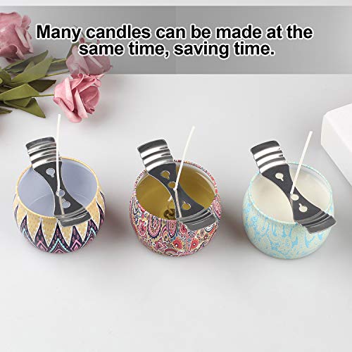 DINGPAI 25pcs Metal Candle Wick Holder, Candle Wick Centering Devices - size: 25pcs holders 0pcs stickers