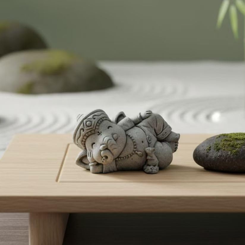Small Elephant Statue Lord Ganesha Figurine Hindu Meditation Buddha, G - color: G