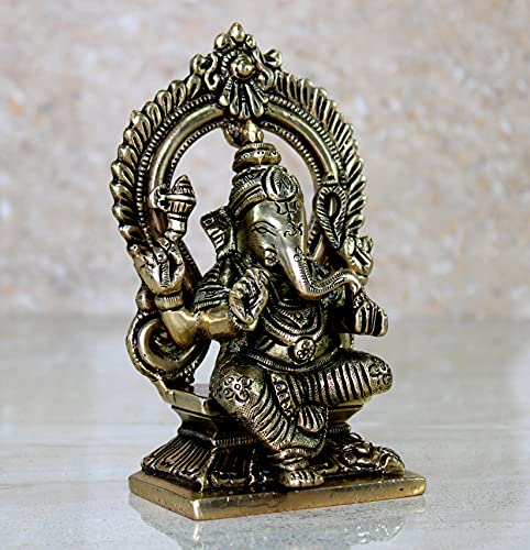 eSplanade Brass Ganesh Ganesha Ganpati Vinayak Showpiece | Murti Idol Statue Sculpture - 5.75" Inches