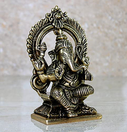 eSplanade Brass Ganesh Ganesha Ganpati Vinayak Showpiece | Murti Idol Statue Sculpture - 5.75" Inches