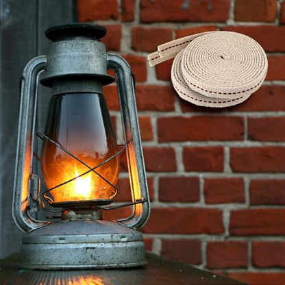 1 Roll Oil Lamp Wick - 6.5 Feet Roll, 1/2 Inch Flat Cotton Wick Replacement - Perfect for Oil Lamps, Lanterns, and Oil Burners (1/2 inch) - size: 1/2 inch