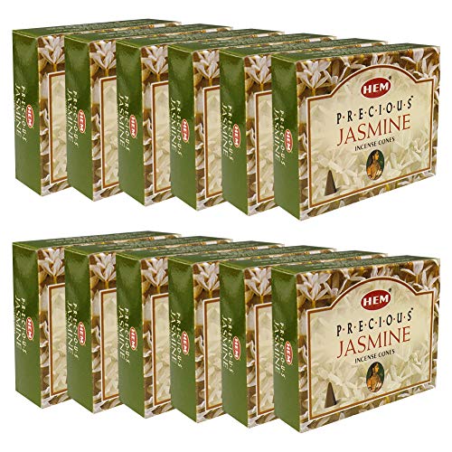 Precious Jasmine Incense Cones and Cone Incense Burner Bundle Insence Insense Hem Incense - color: Precious Jasmine